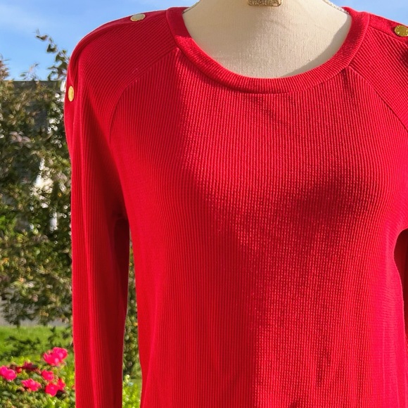 Michael Kors Red Thermal Top Size Small - Picture 8 of 8
